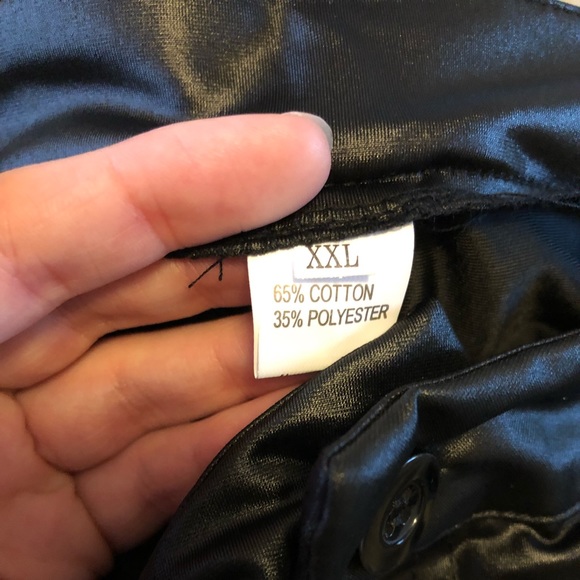 Black Metallic Leather Pants - Picture 11 of 11